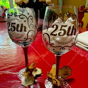 25th Anniversary Wine Glasses